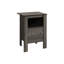 Élégante table d'appoint en stratifié gris - convient au salon et à la chambre à coucher