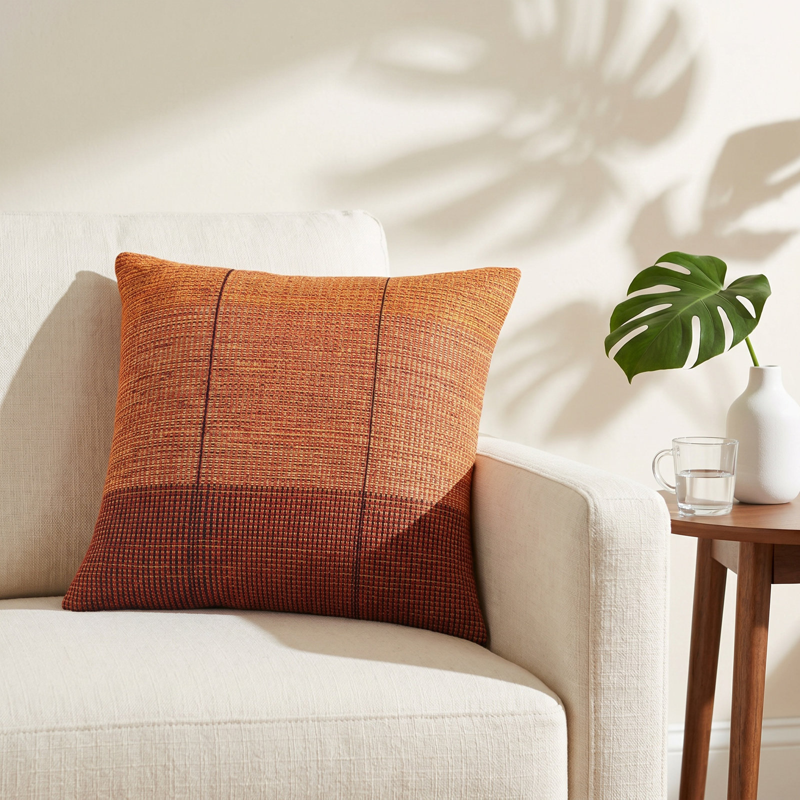 Clyde Embroidered Cotton Throw Pillow, Polyester/Polyfill