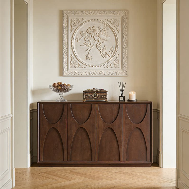 Armoire d'appoint de style médiéval, H 35,43 po x l 55,11 po x P 13,77 po