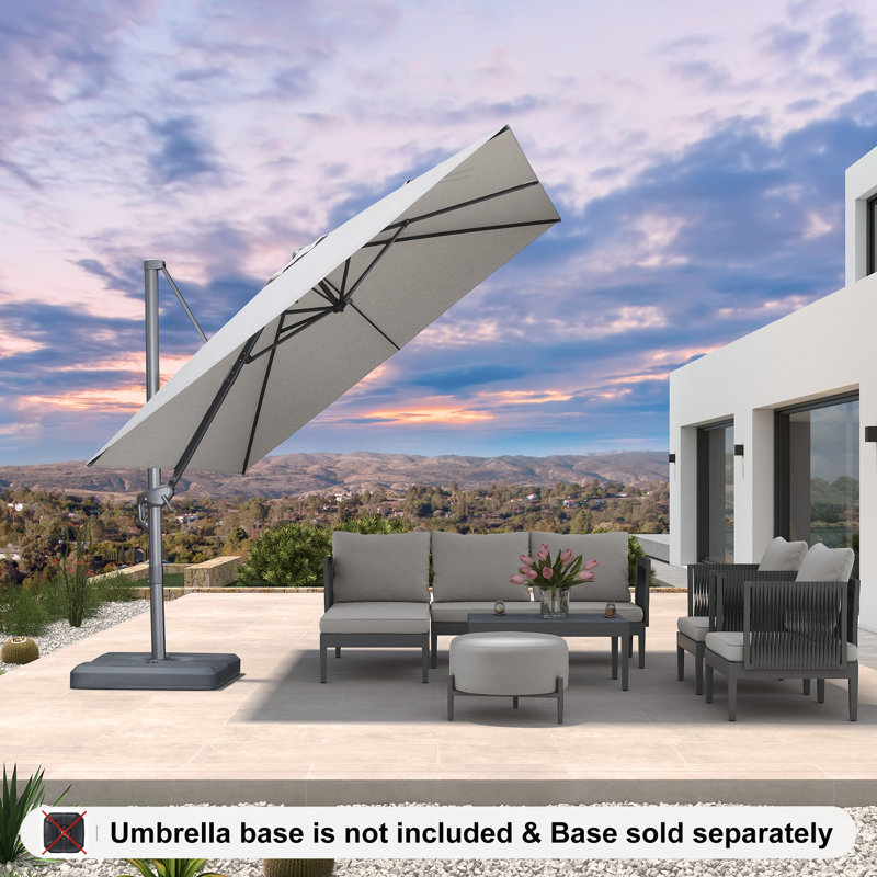 304cm Cantilever Parasol, Light Grey