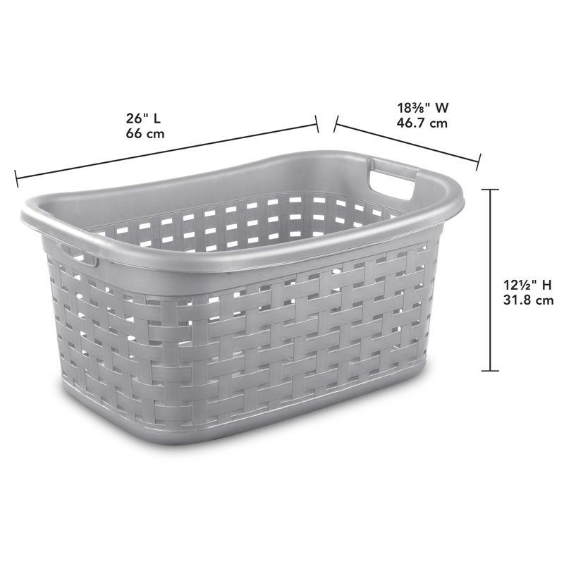 Sterilite Weave Laundry Basket, Decorative Pattern with Handles, Carry Clothes to Laundry Room