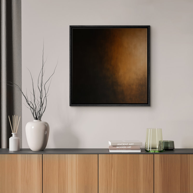 Reproduction d'art abstrait sur toile encadrée pour décoration intérieure moderne, H 24 po x l 24 po, Noir
