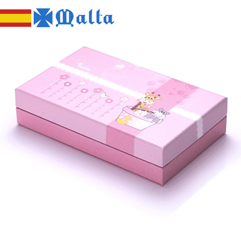 Ensemble de couverts pour bébé 3 pièces Cruz de Malta Giraffe, Rose