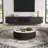  Drum Coffee Table, Sintered Stone Top, 2 Solid Wood Drawers, Fully-Assembled-1355881432-1405122234