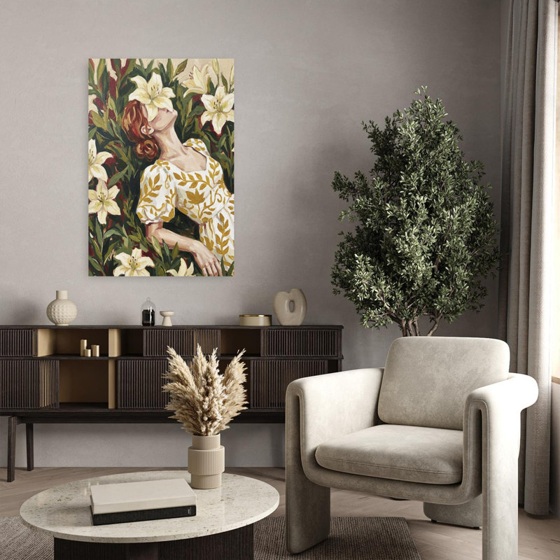 «Dreaming In Lilies Dreamy Elegant Peaceful Lily Nature», art mural, H 36 po x l 24 po