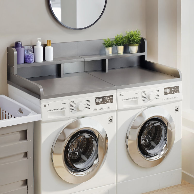54" Washer Dryer Countertop with Storage, Gray