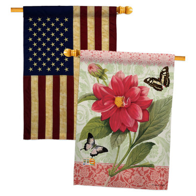 Drapeau de maison à double face en polyester 40 x 28 po Dahlia