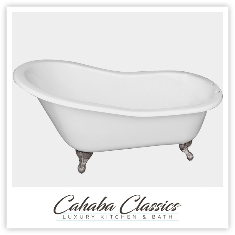 Baignoire de trempage à pattes 67" x 29", Nickel satiné