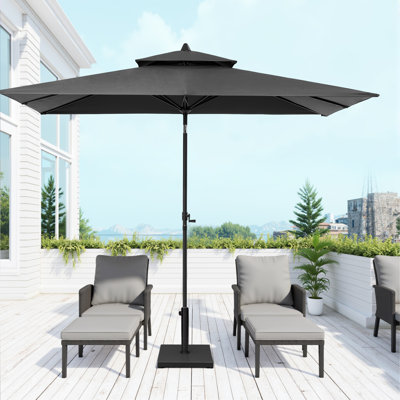 106'' X 59'' Rectangular Tilt Market Umbrella with Weighted Base