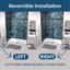Porte de douche à dérivation, porte coulissante, système de fermeture en douceur, avec verre trempé de 5/16 po-111604209
