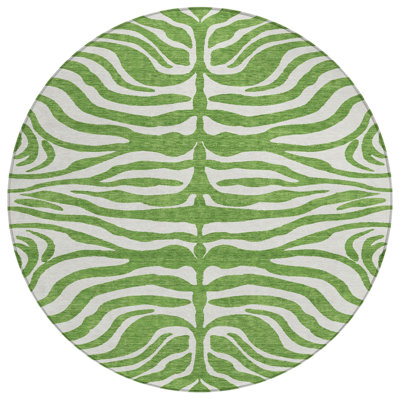 Solstice Green Washable Indoor-Outdoor Rug - 