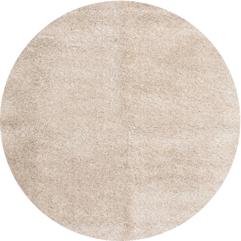 Tapis contemporain brun clair, Rond 6 pi