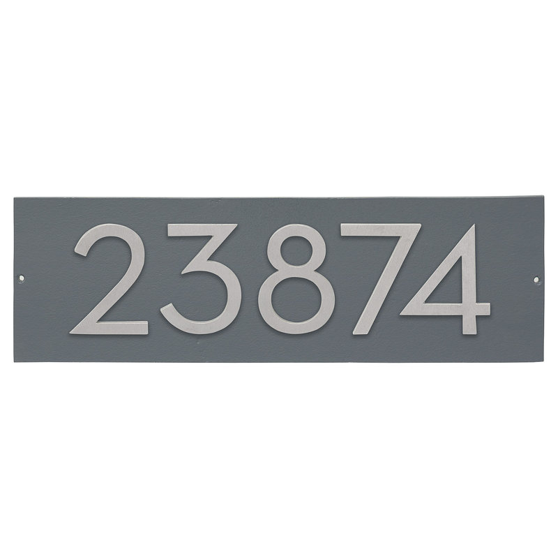 Rectangle Wall Plaque, Gray/Brushed Aluminum, Yes