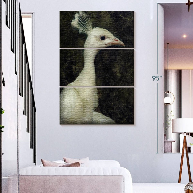 Brampt White Peacock, 74" H x 48" W