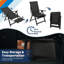 Chaises longues d'extérieur, chaises de patio pliantes pour l'extérieur, chaises longues avec dossier réglable à 10 positions et repose-pieds rétractable pour piscine, jardin, terrasse, pelouse, sans assemblage, 330 lb