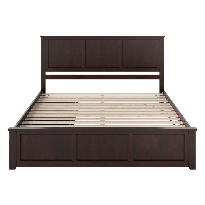 Espresso King Solid Wood Platform Bed with Storage Drawers