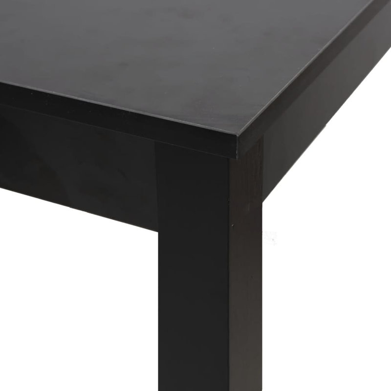 vidaXL Kitchen Table Black MDF, Pine Wood 45.3 x 21.7 x 42.1 in