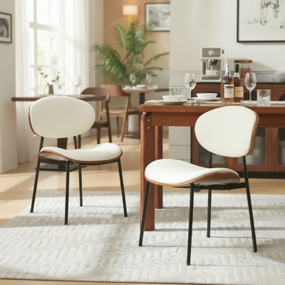 Pu Leather Upholstered Dining Chairs,side Chair For Dining Rooms,kitchens,living Rooms (set Of 2)