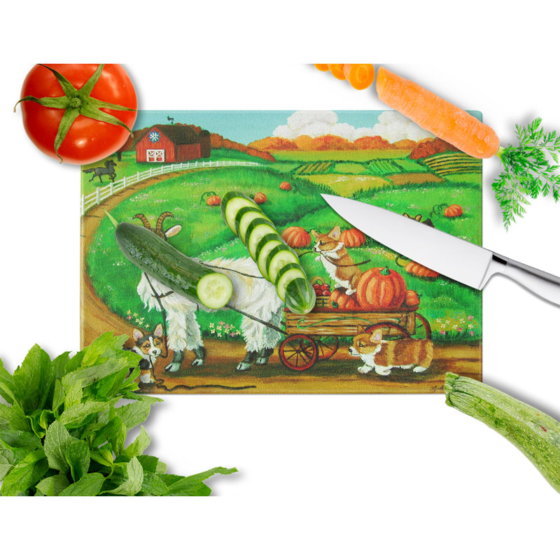 Caroline en verre trempé avec planche à découper en verre trempé de trésors de corgi