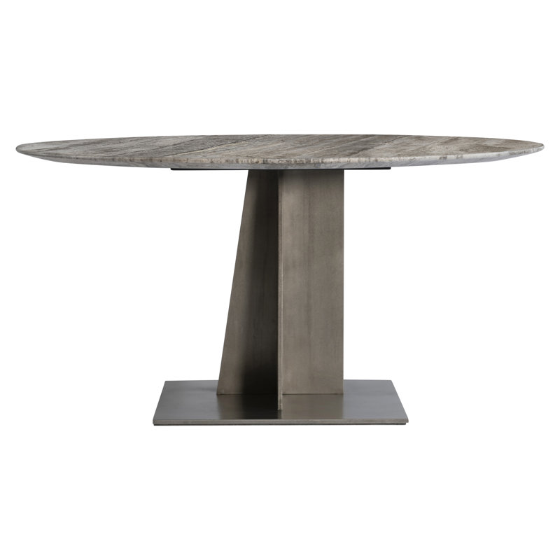 Equis 60" Stone Pedestal Dining Table