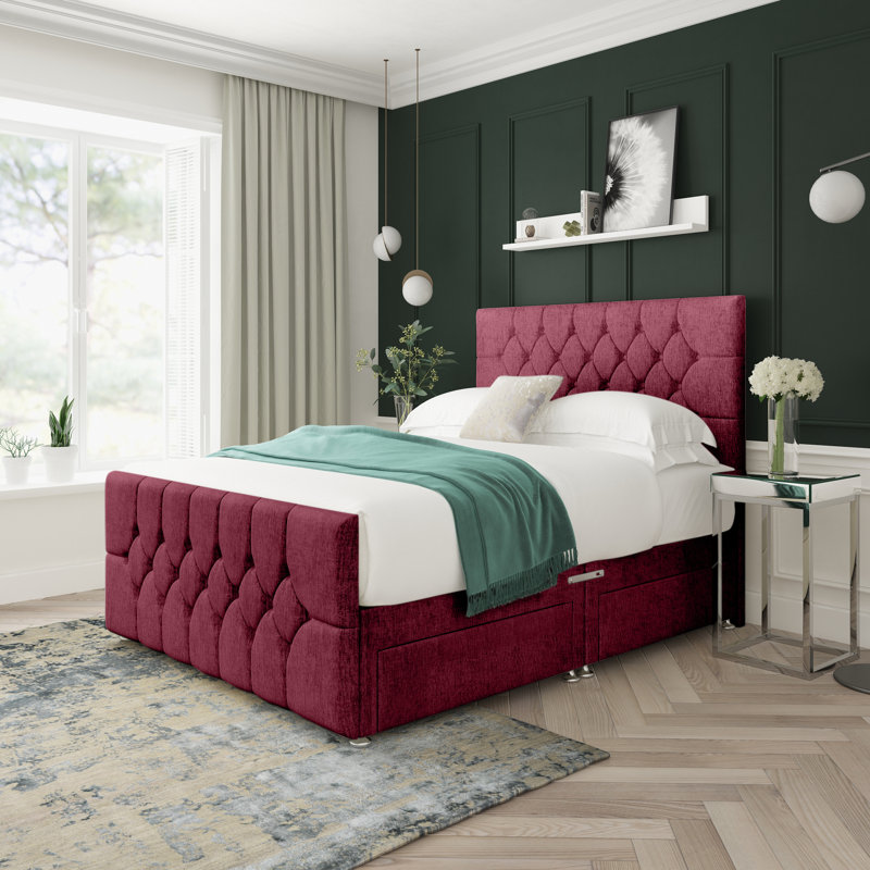 Upholstered Bed, Purple, Double (4'6)