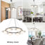 Luminaire suspendu de style campagne moderne lustre en forme de roue 33 pouces avec lumière réglable de 17,72 po à 84,65 po et abat-jour sphérique en verre blanc mat pour îlot de cuisine