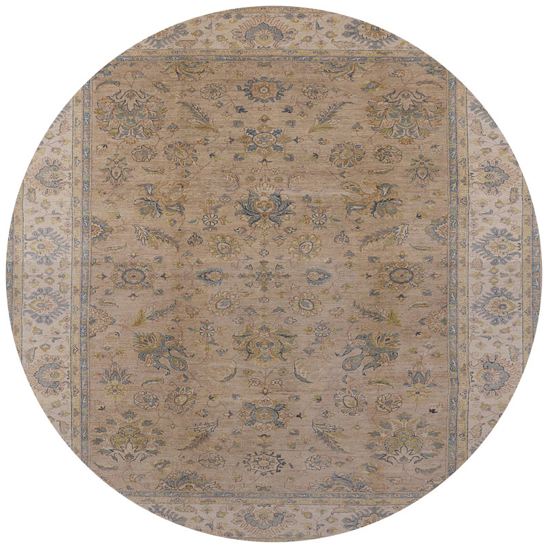 Tapis oriental beige / brun Ardag, Rond 8 pi