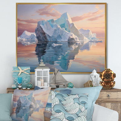 " Teal Peach Iceberg Frozen Serenity "