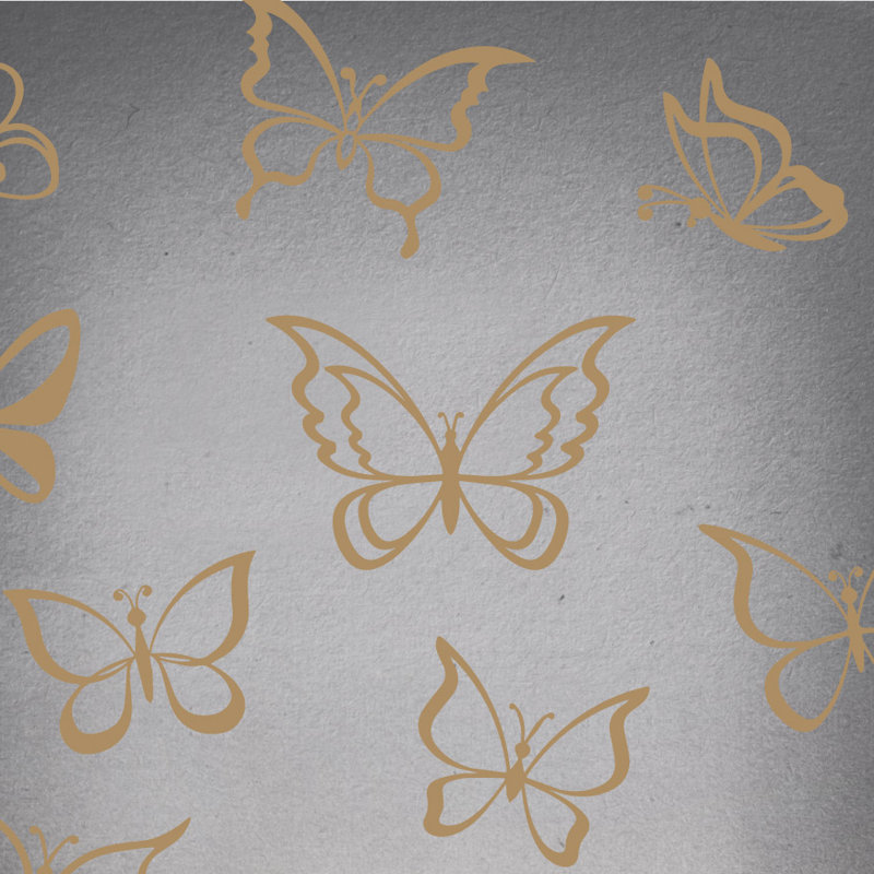 Adhésif décoratif papillon, H 24 po x l 25 po x P 0,01 po, Brun pâle