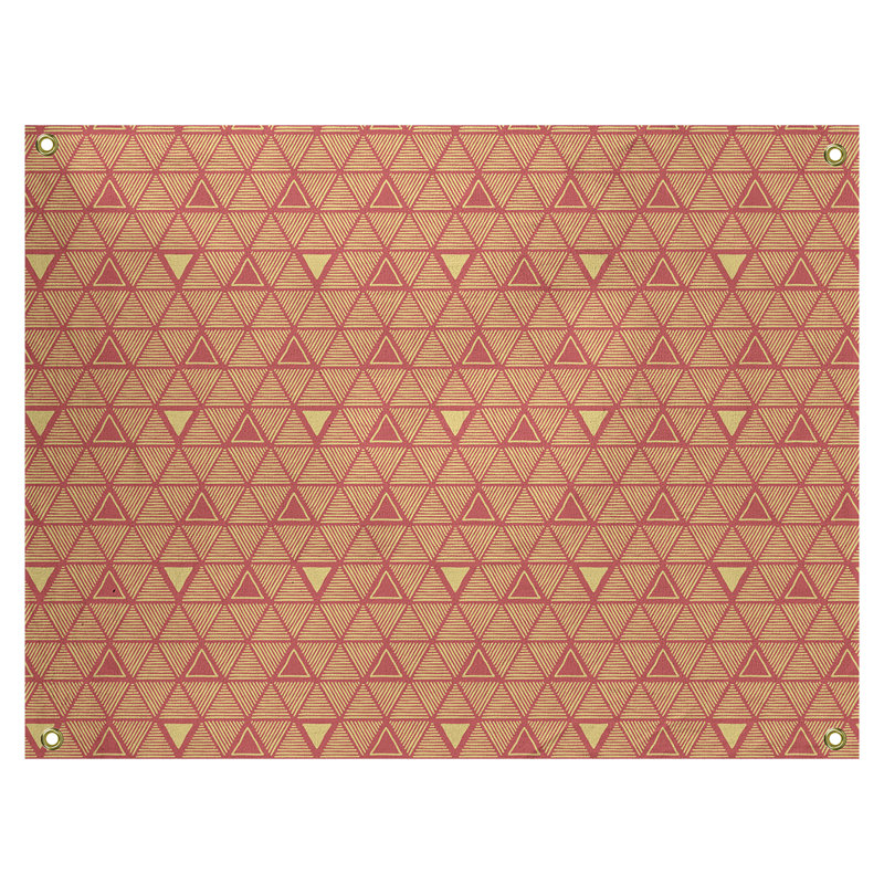 Tapisserie, H 50 po x l 59 po, Rouge/jaune