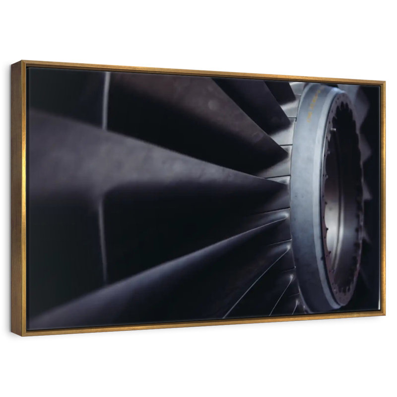 Moteur d'avion, 37 po x 25 po, Cadre flottant noyer
