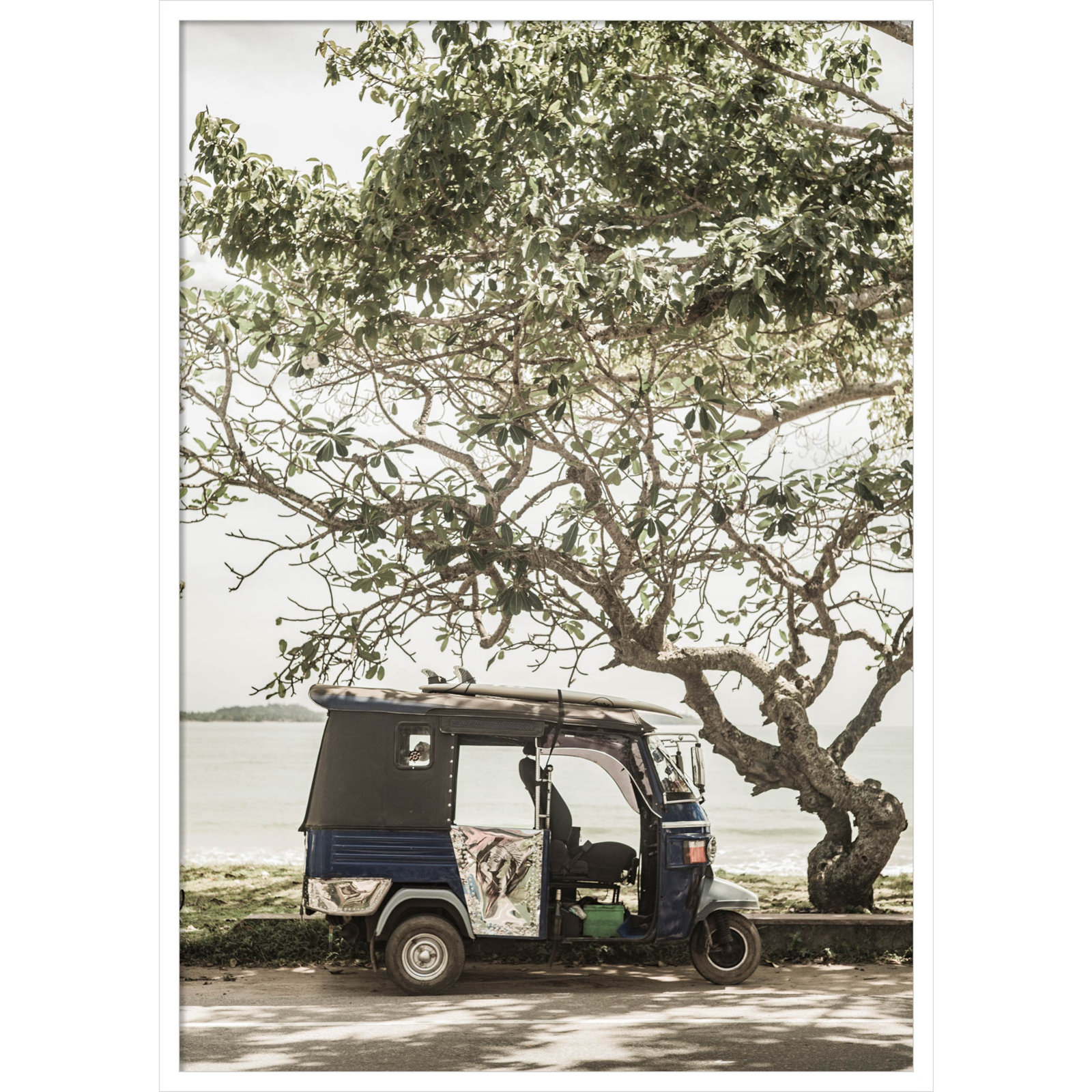 Tuk Tuk by Shot by Clint Wood Framed Wall Art Print, White, 41" H x 29" W