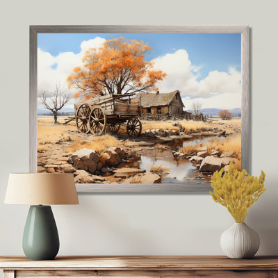 «Old Western Wagon In Nevada - Old American Cart», art mural