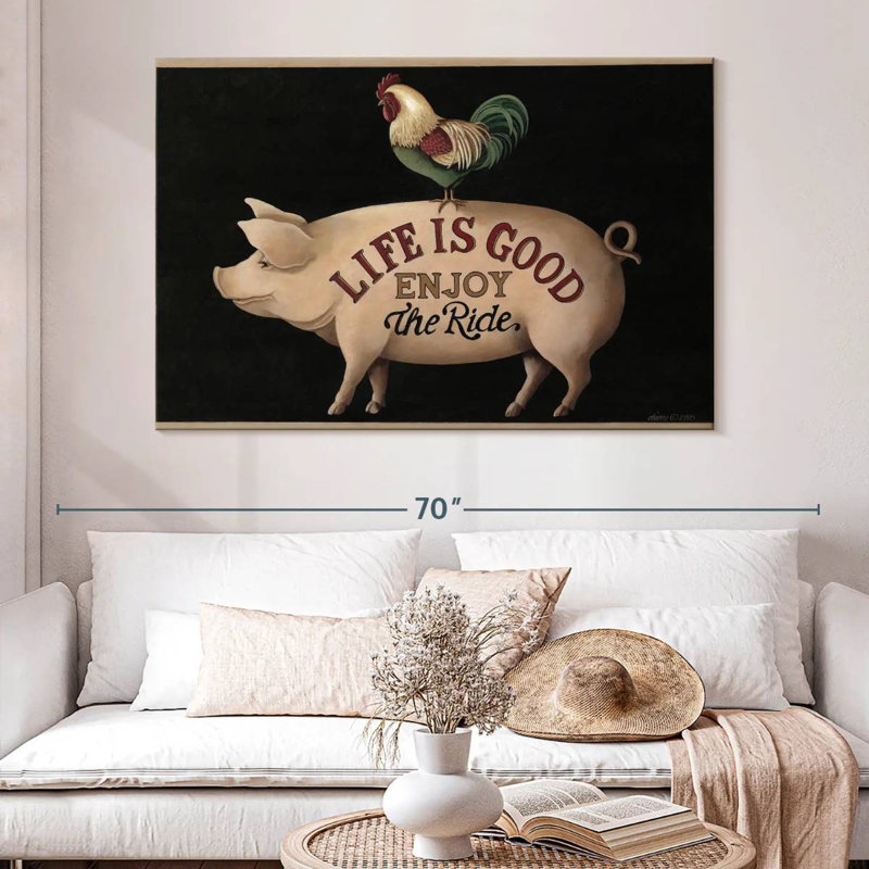 «Life Is Good Enjoy The Ride», H 26 po x l 39 po