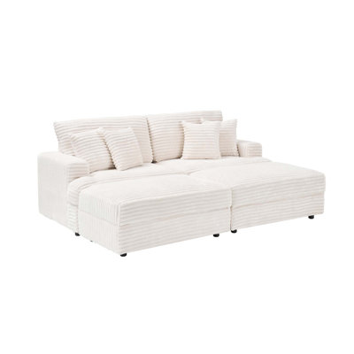 41.34 Inch Elegant Sofa with Two Ottoman,Ingenious,Both Comfortable and Stable Support for Bedroom