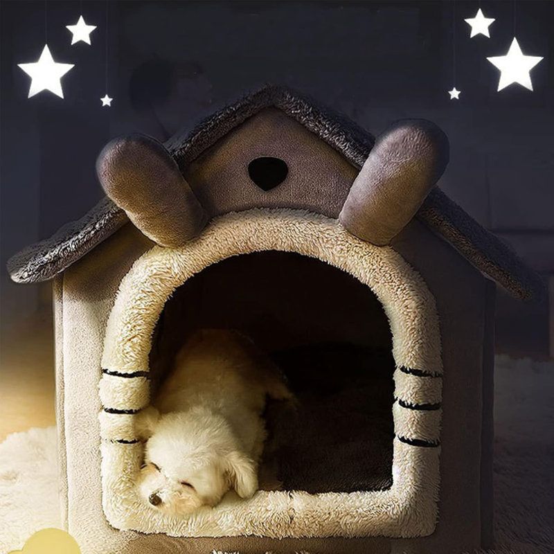 Cozy Pet House Tent Bed with Removable and Washable Cushion, Extra Small Size 15.35" L x 12.6" W
