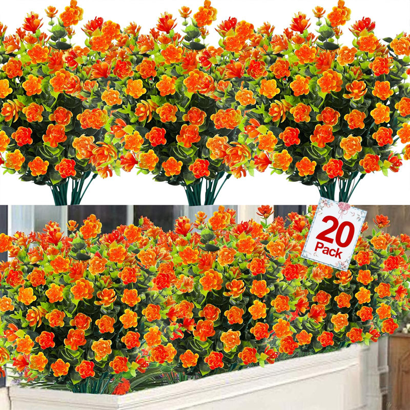 Arrangement floral fleurs de jasmin artificielles, Orange