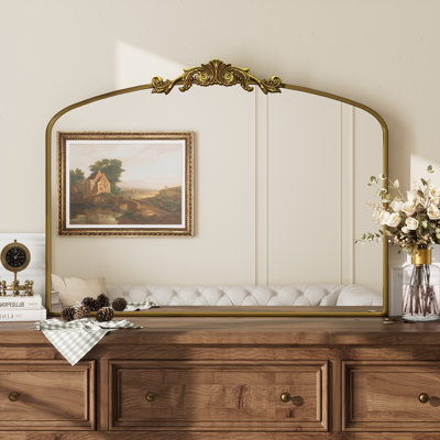 Amara Vintage Baroque Style Tempered Glass French Cleat Mounted Wall Mirror
