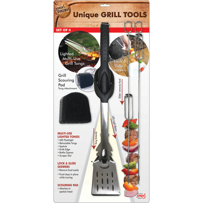 Jokari Stainless Steel 6-in-1 BBQ Grill Tool Set with LED Light