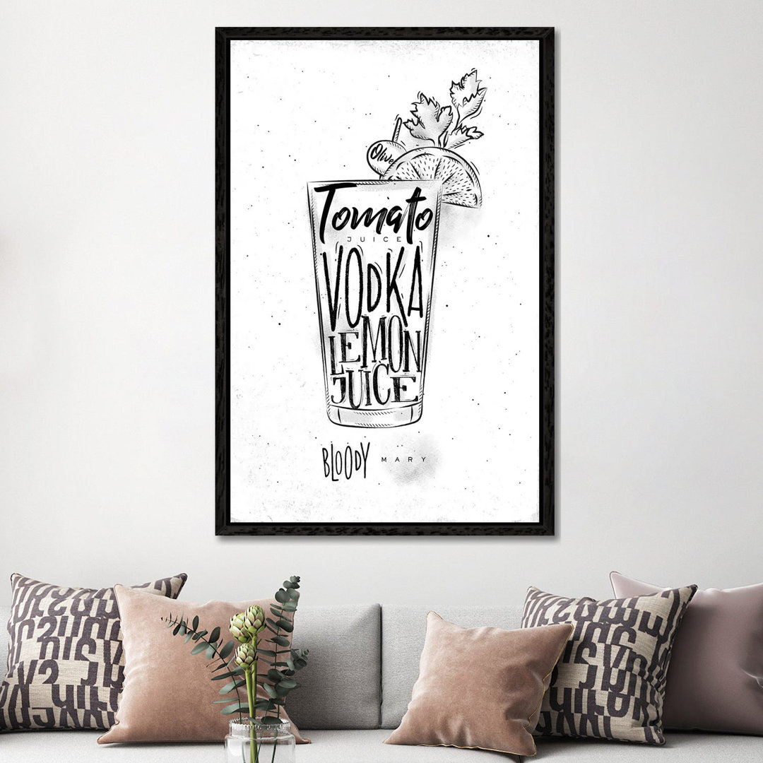 Bloody Mary Cocktail White Background by Pixy Paper - Gallery-Wrapped Canvas Giclée on Canvas