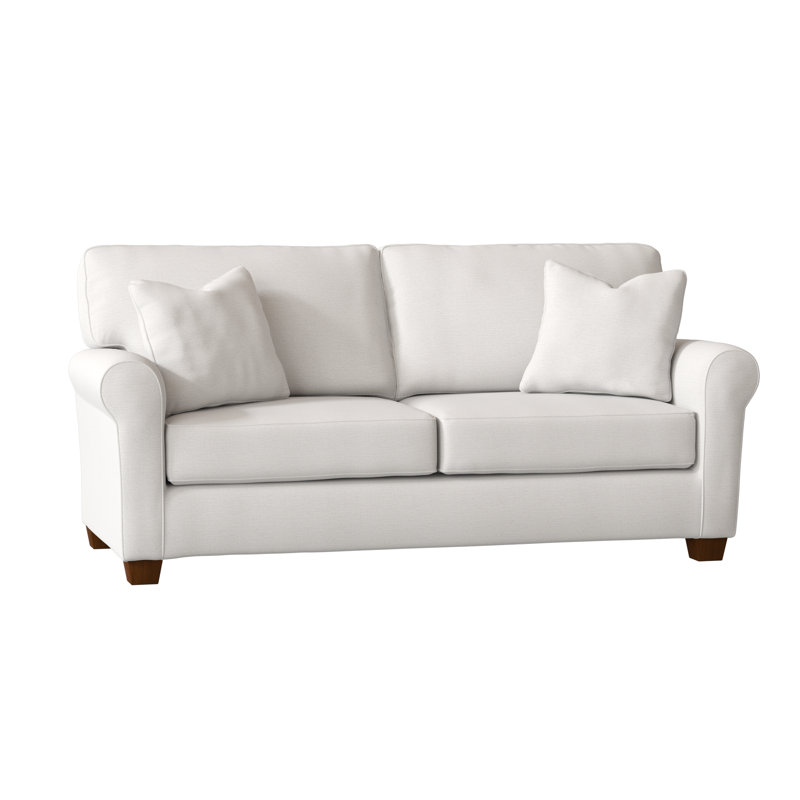 Shannon Upholstered 36'' Sleeper Sofa, Snow Ivory Performance, Espresso