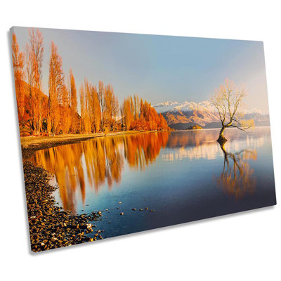 Lake Wanaka Tree New Zealand - Wrapped Canvas Art Prints
