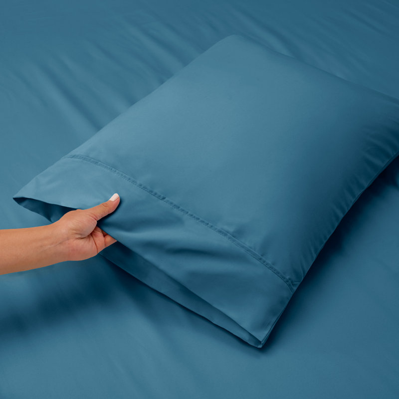 Ensemble de draps en micro-fibre, Bleu, Drap-housse pour lit simple TG