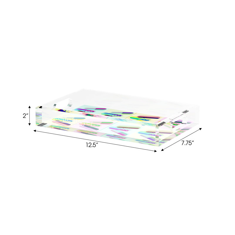 Ode To Hurst Acrylic Rectangle Decorative Tray, 12.5"W x 7.75"D x 2"H
