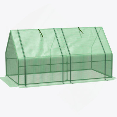 Mini jardin extérieur portatif 6 'x 3' x 3 'avec grandes portes à fermeture à glissière et housse en polyuréthane
