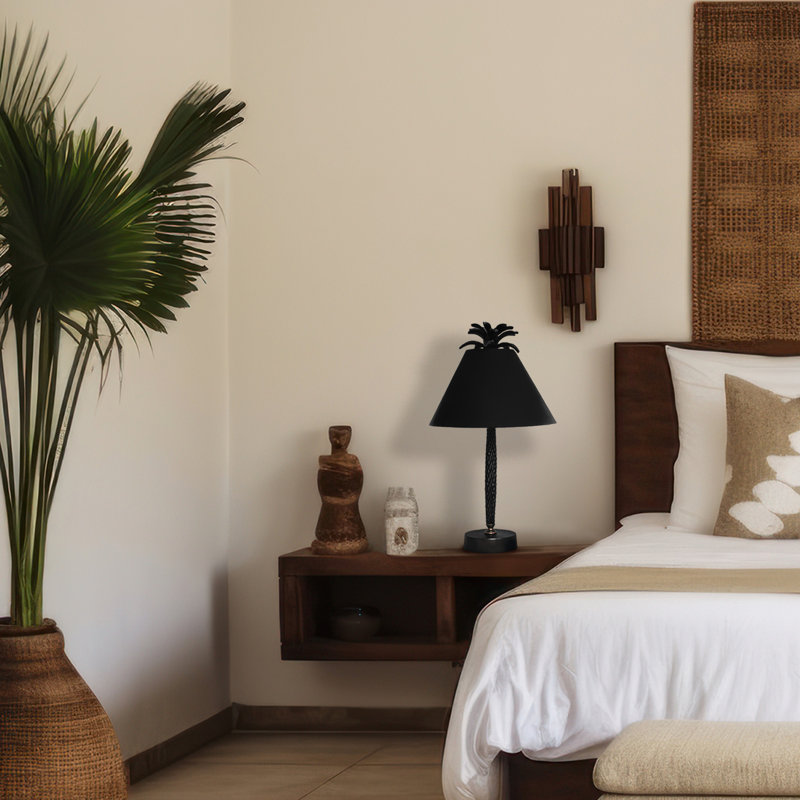 Palm Tree Metal Base Table Lamp (Set Of 2)