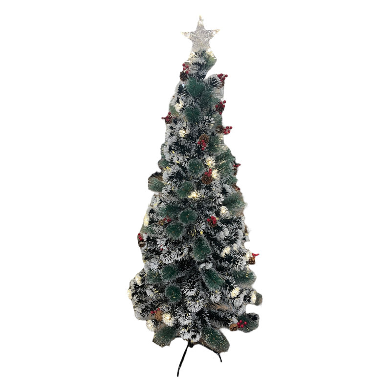 Lighted Artificial Pine Christmas Tree, 6.99ft H