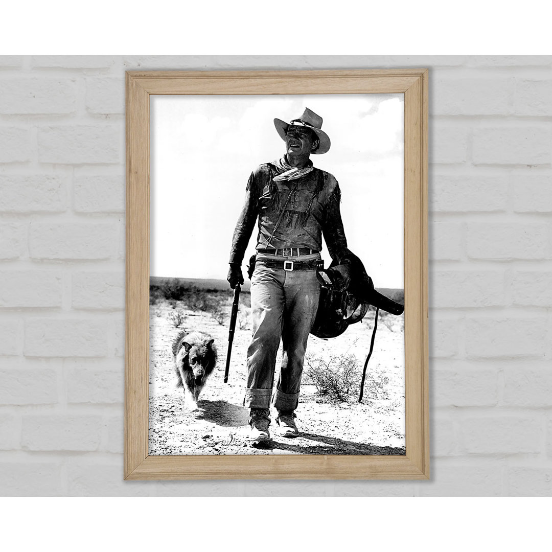 John Wayne mit Hund - Druck