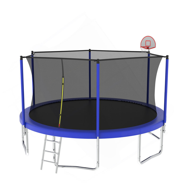 14 pi pour enfants avec filet de sécurité pour enclos extérieur pour grand trampoline, Bleu