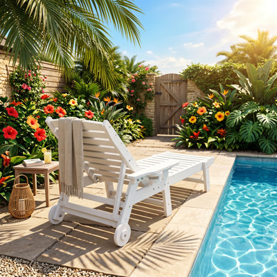 Chaise longue inclinable en résine PEHD Shoreline l 29 po x P 75,2 po x H 39,2 po Shoreline